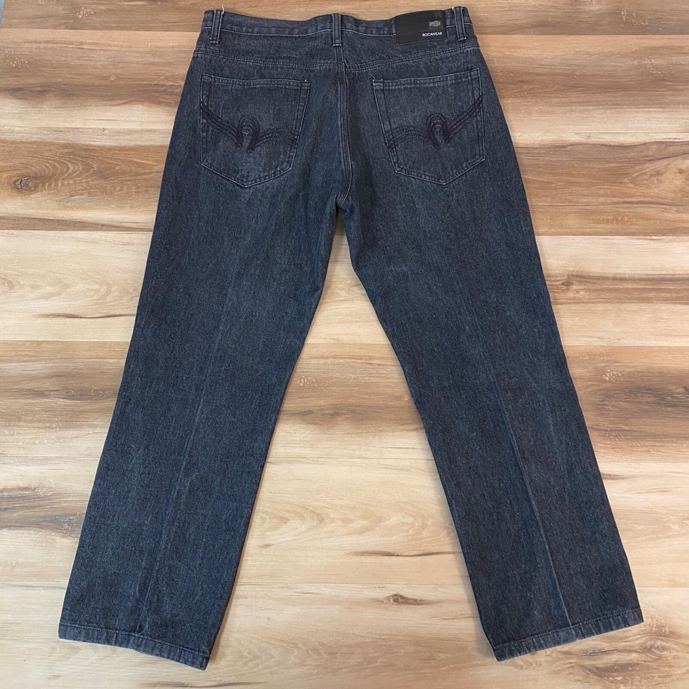 Rocawear Jeans Size 36 Baggy Y2K Streetwear Cotton Relaxed Black Denim Vintage